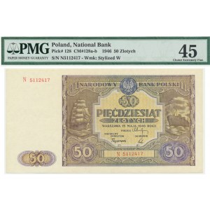 50 złotych 1946 - N - ex. PMG 45