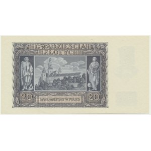 20 złotych 1940 - K - rzadsza seria