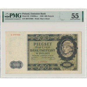 500 złotych 1940 - B - PMG 55