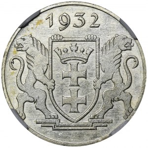Wolne Miasto Gdańsk, 5 guldenów 1932 Żuraw - NGC MS61 - RZADKIE