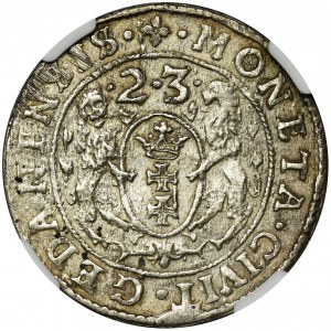 Zygmunt III Waza, Ort Gdańsk 1623 - PR - NGC UNC DETAILS