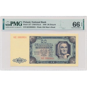 20 złotych 1948 - KE - PMG 66 EPQ