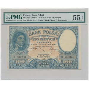 100 złotych 1919 - S.B - PMG 55 NET