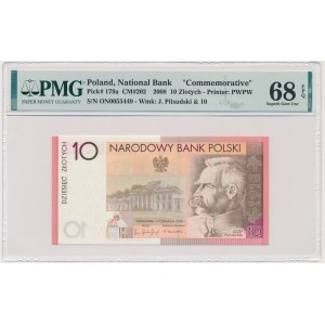 10 złotych 2008 - 90. Rocznica Odzyskania Niepodległości - PMG 68 EPQ