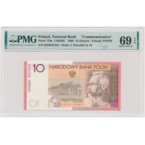 10 złotych 2008 - 90. Rocznica Odzyskania Niepodległości - PMG 69 EPQ