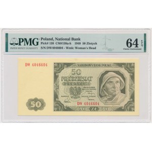 50 złotych 1948 - DW - PMG 64 EPQ