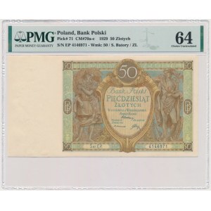 50 złotych 1929 - Ser. EP. - PMG 64