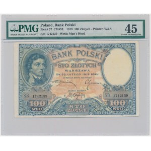 100 złotych 1919 - S.B - PMG 45