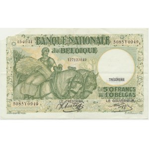 Belgium, 50 Francs (10 Belgas) 1944