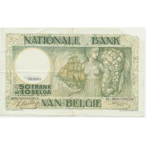 Belgium, 50 Francs (10 Belgas) 1944