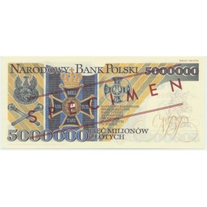 5 milionów złotych 1995 - WZÓR - JP 0000000 - seria od Janusz Parchimowicz