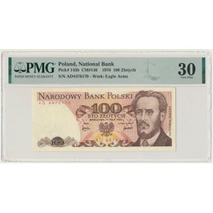 100 złotych 1976 - AD - PMG 30 - rzadka pierwsza seria