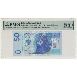 50 złotych 1994 - AA - PMG 55 EPQ - RZADKI