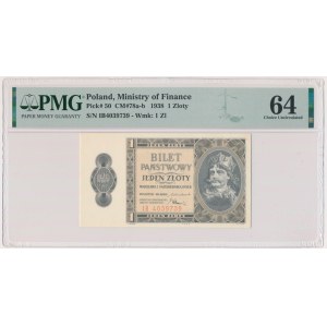 1 złoty 1938 - IB - PMG 64