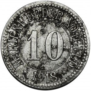 Notgeld, Marienwerder, 10 pfennige 1918