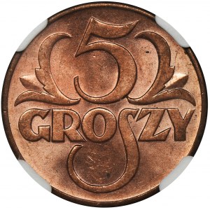 5 groszy 1939 - NGC MS65 RD