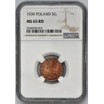 5 groszy 1939 - NGC MS65 RD