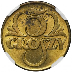 5 groszy 1923 Mosiądz - NGC MS62