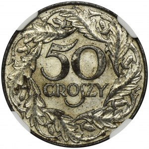 Generalna Gubernia, 50 groszy 1938 - NGC AU58 - WZÓR, niklowane