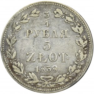 3/4 rubla = 5 złotych Warszawa 1838 MW
