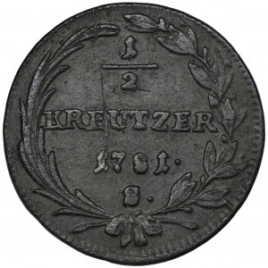 Austria, Józef II, 1/2 Krajcara Smolnik 1781 S