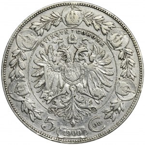 Austria, Franz Joseph I, 5 Corona Wien 1900