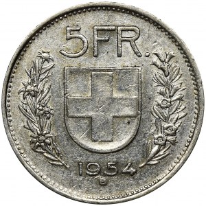 Szwajcaria, 5 Franków Berno 1954 B
