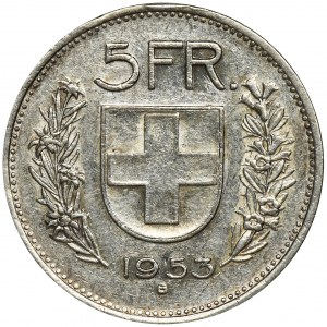 Szwajcaria, 5 Franków Berno 1953 B