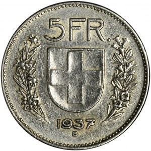 Szwajcaria, 5 Franków Berno 1937 B