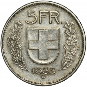 Szwajcaria, 5 Franków Berno 1933 B
