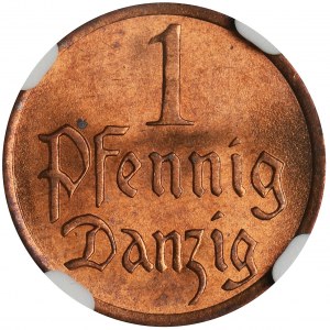 Free City of Danzig, 1 pfennig 1937 - NGC MS64 RD
