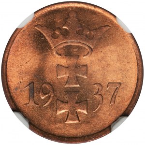 Free City of Danzig, 1 pfennig 1937 - NGC MS64 RD