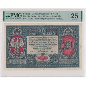 100 marek 1916 - Jenerał - 6 cyfr - PMG 25