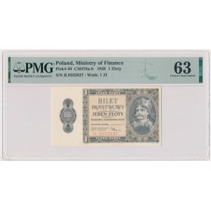 1 złoty 1938 - IŁ - PMG 63