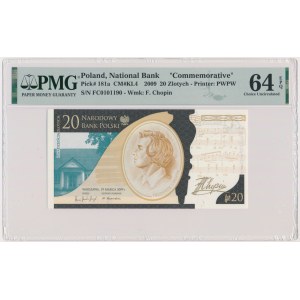 20 złotych 2010 - Fryderyk Chopin - PMG 64 EPQ