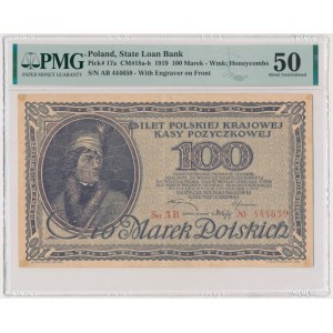 100 marek 1919 - Ser. AB - PMG 50 - ŁADNY