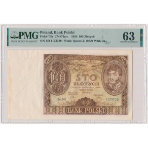 100 złotych 1934 - Ser. BO. - znw. +X+ - PMG 63
