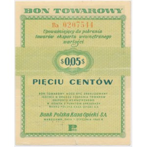 Pewex, 5 centów 1960 - Ba - bez klauzuli -