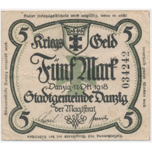 Danzig, 5 Mark 1918