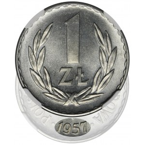 1 złoty 1957 - NGC MS65 - NAJRZADSZY ROCZNIK