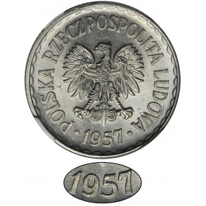 1 złoty 1957 - NGC MS65 - NAJRZADSZY ROCZNIK