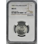 1 złoty 1957 - NGC MS65 - NAJRZADSZY ROCZNIK