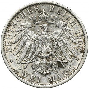 Germany, Kingdom of Prussia, Wilhelm II, 2 Mark Berlin 1908 A