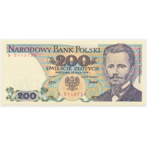 200 złotych 1976 - B - rzadka seria