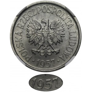 20 groszy 1957 - wąska data - NGC MS66 - RZADKIE