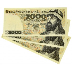 Zestaw, 2.000 złotych 1982 (3 szt.)