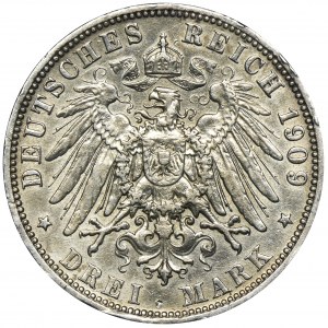 Germany, Bavaria, Otto, 3 Mark Munich 1909 D