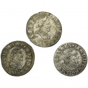 Set, Austria and Silesia, 3 Kreuzer (3 pcs.)