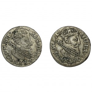 Set, Sigismund III Vasa, 3 Groschen Krakau (2 pcs.)