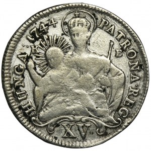 Hungary, Maria Theresa, 15 Kreuzer Kremnitz 1744 KB